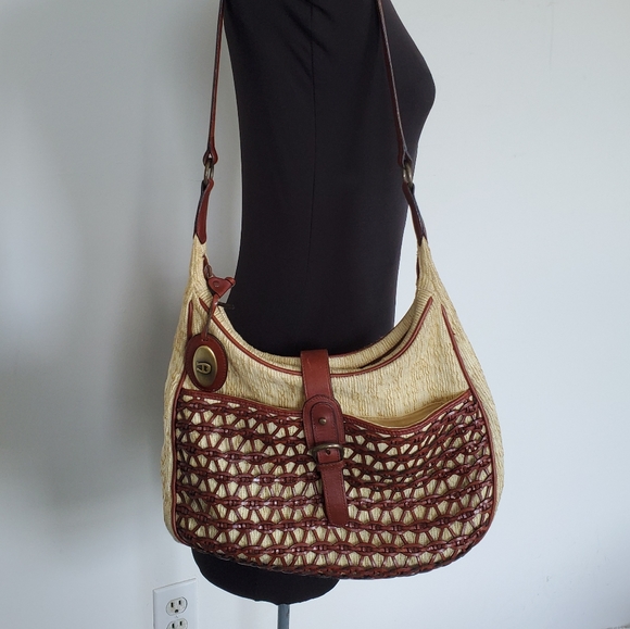 Etienne Aigner Bags Vintage Etienne Aigner Woven Straw Leather